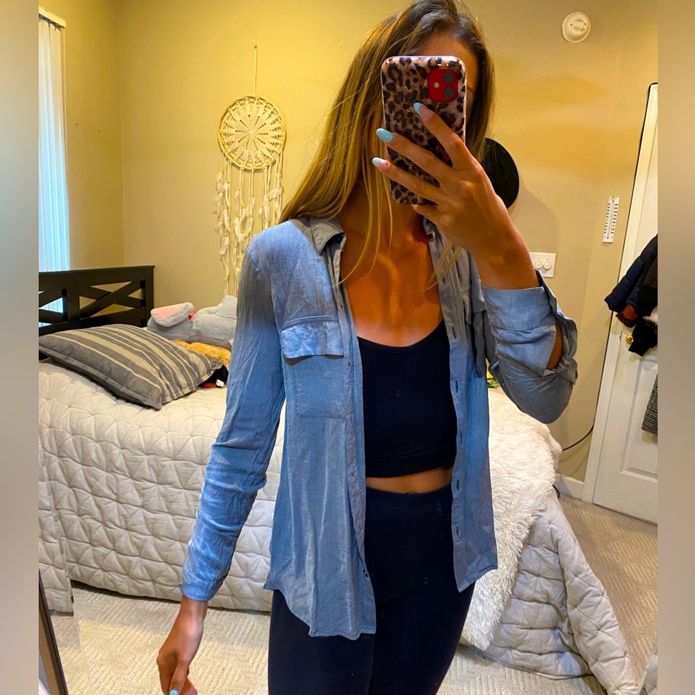 Grey Express Button Up Top - image 1